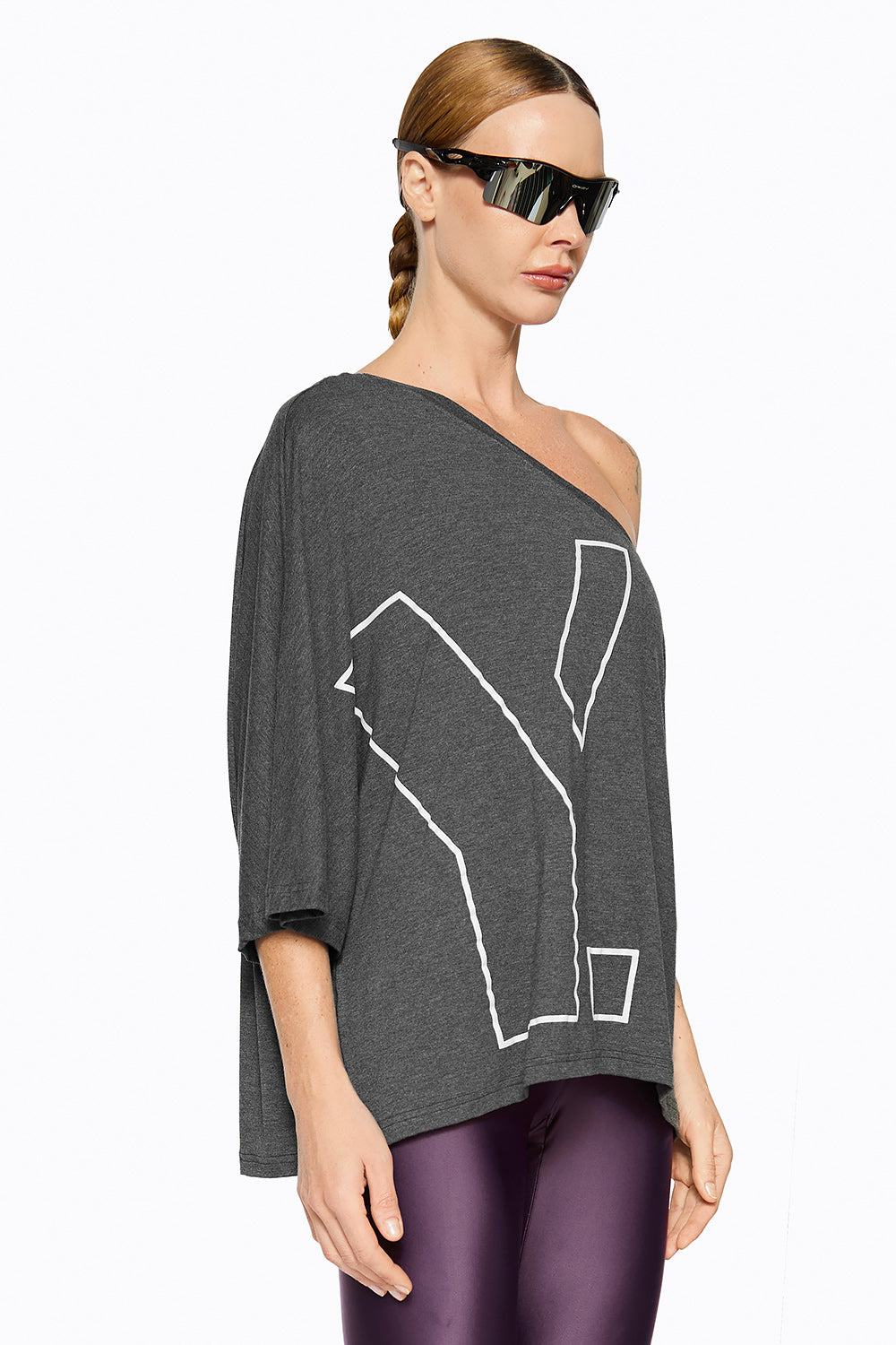 Camiseta Manga Curta Linlin Mescla Escuro