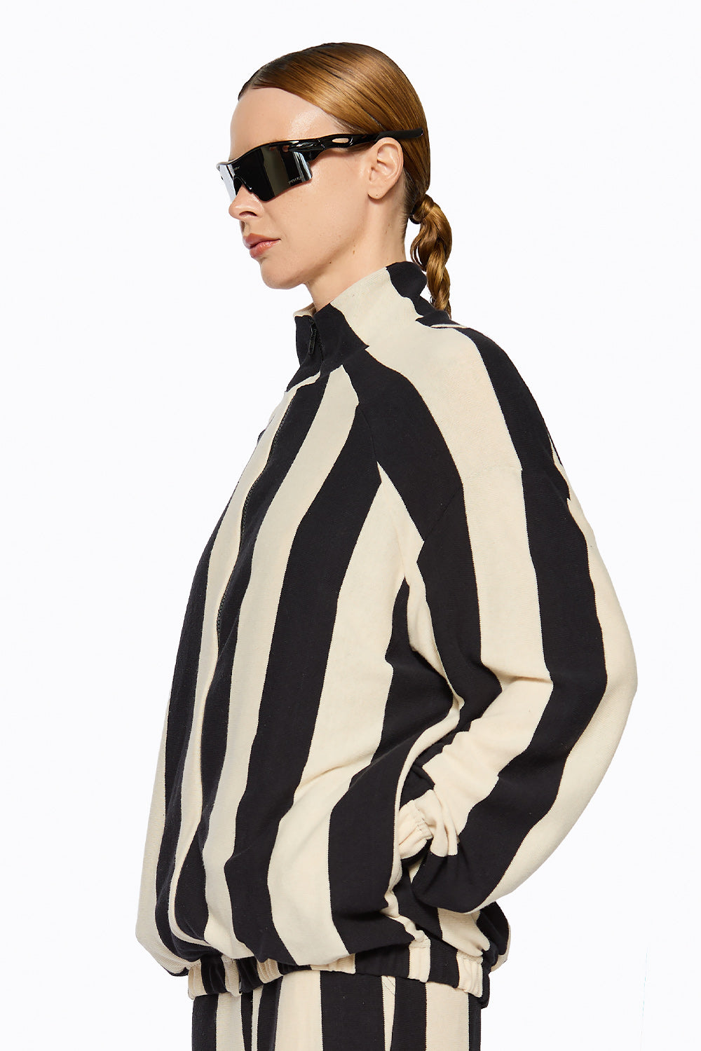 Casaco Bloom Listras Preto/ Off White