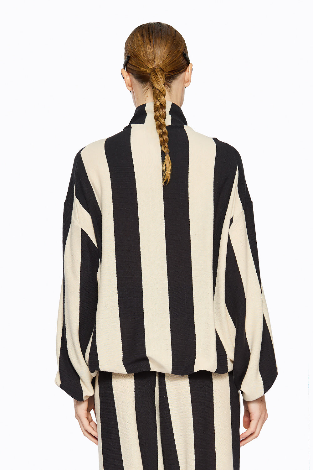 Casaco Bloom Listras Preto/ Off White