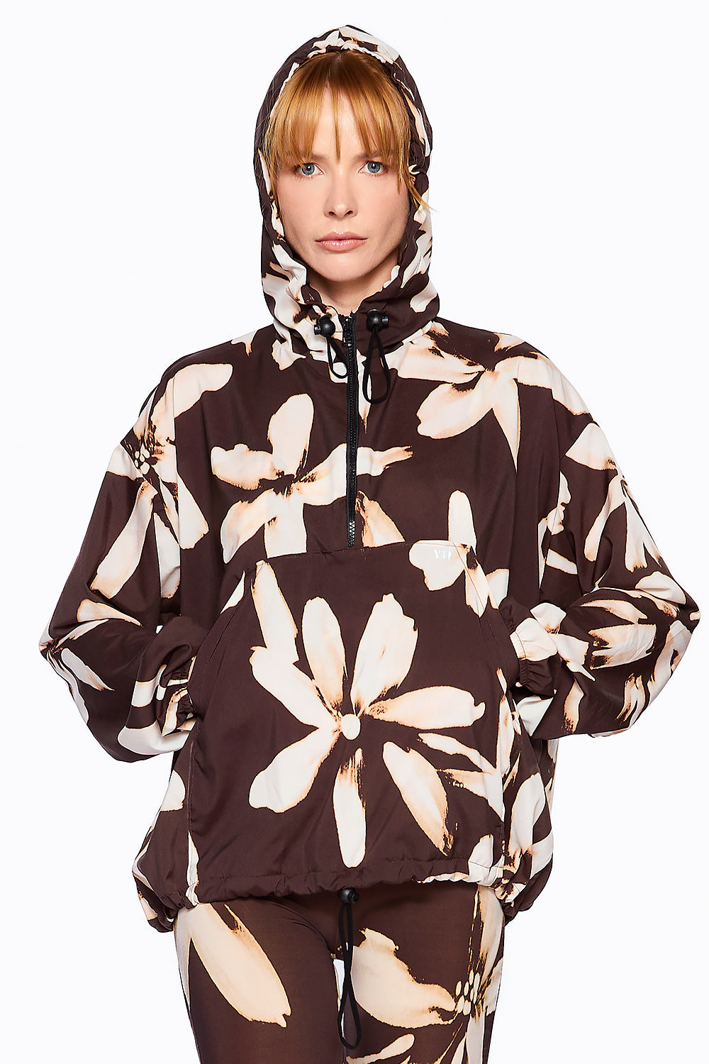Casaco Pocket Est. Floral Coffee