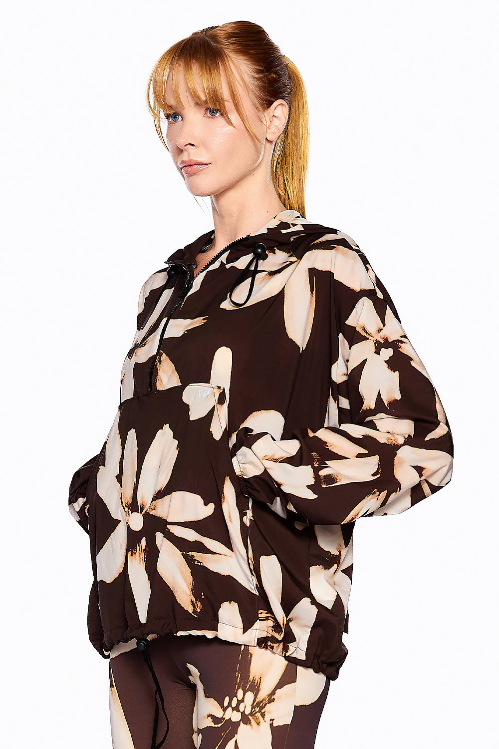 Casaco Pocket Est. Floral Coffee